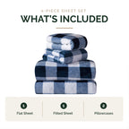 4-Piece Velvet Plush Flannel Sheet Set
