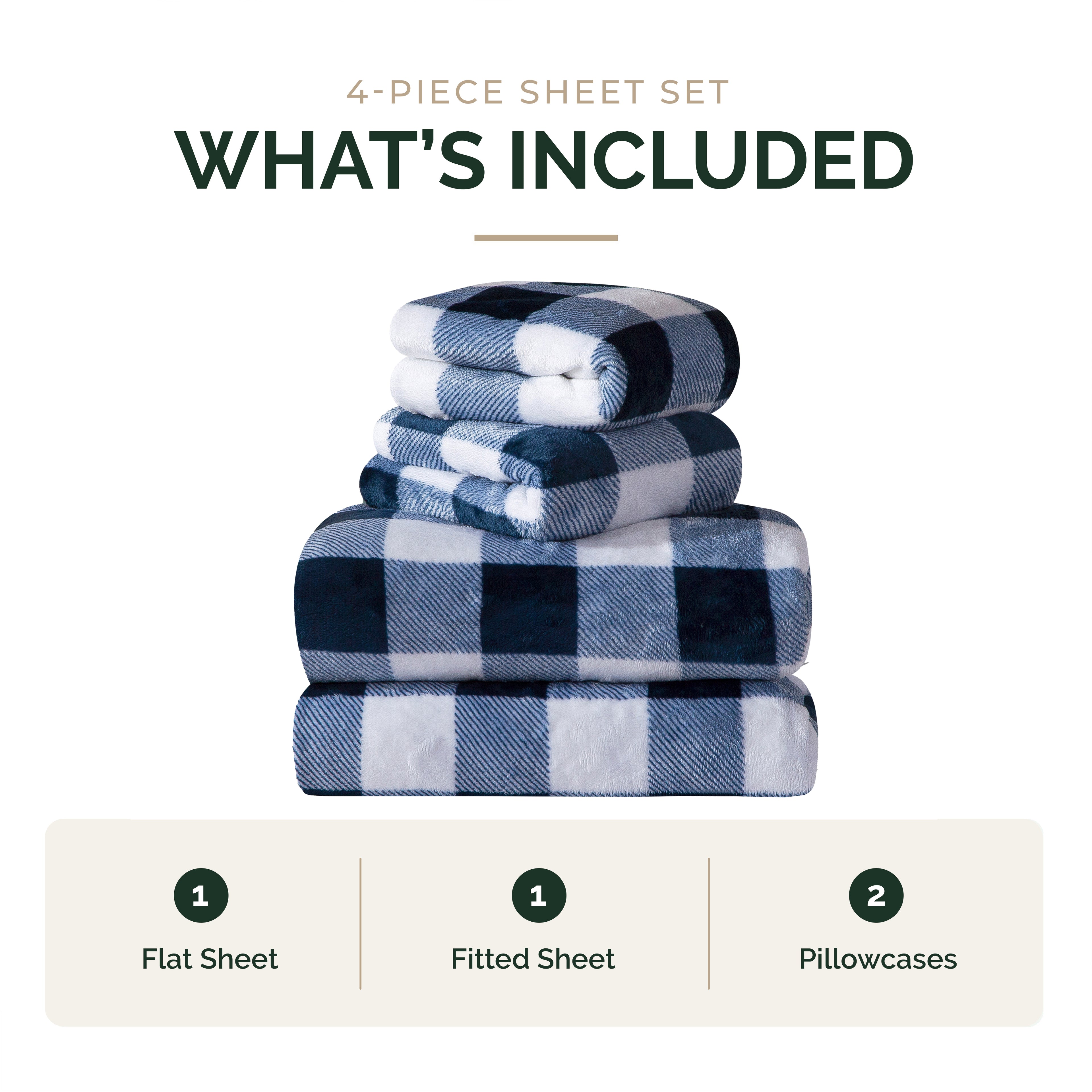 4-Piece Velvet Plush Flannel Sheet Set