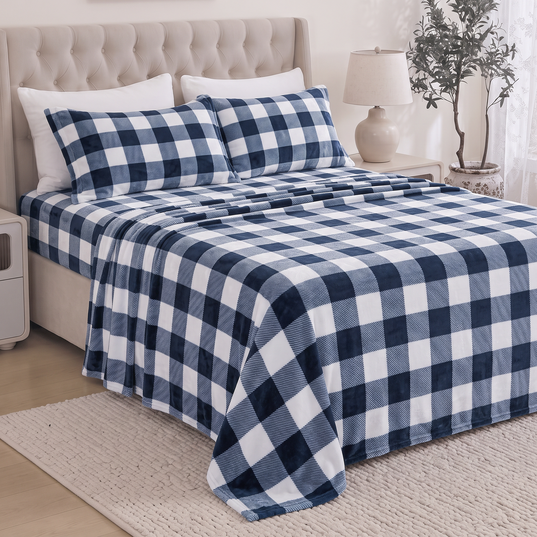 4-Piece Velvet Plush Flannel Sheet Set