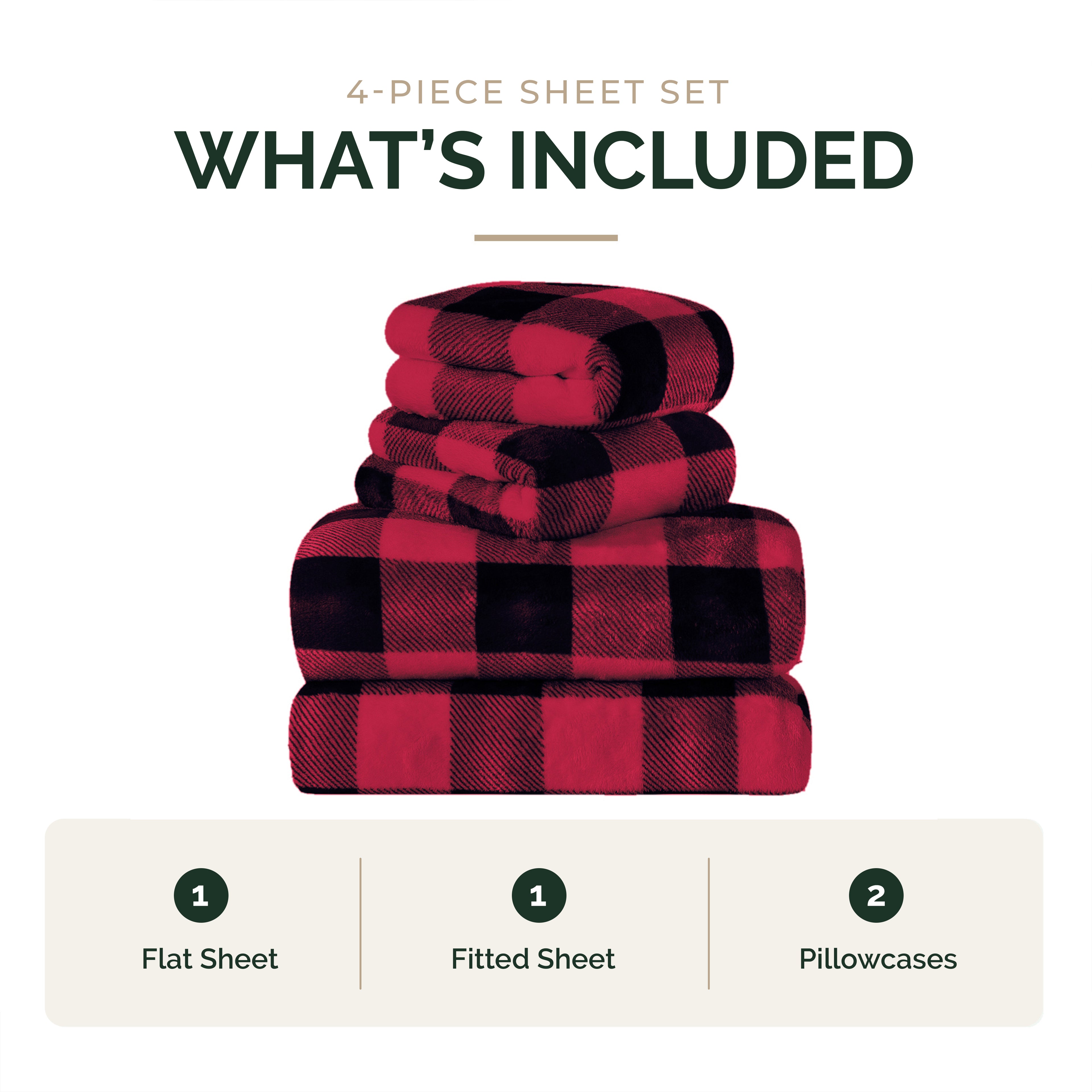 4-Piece Velvet Plush Flannel Sheet Set