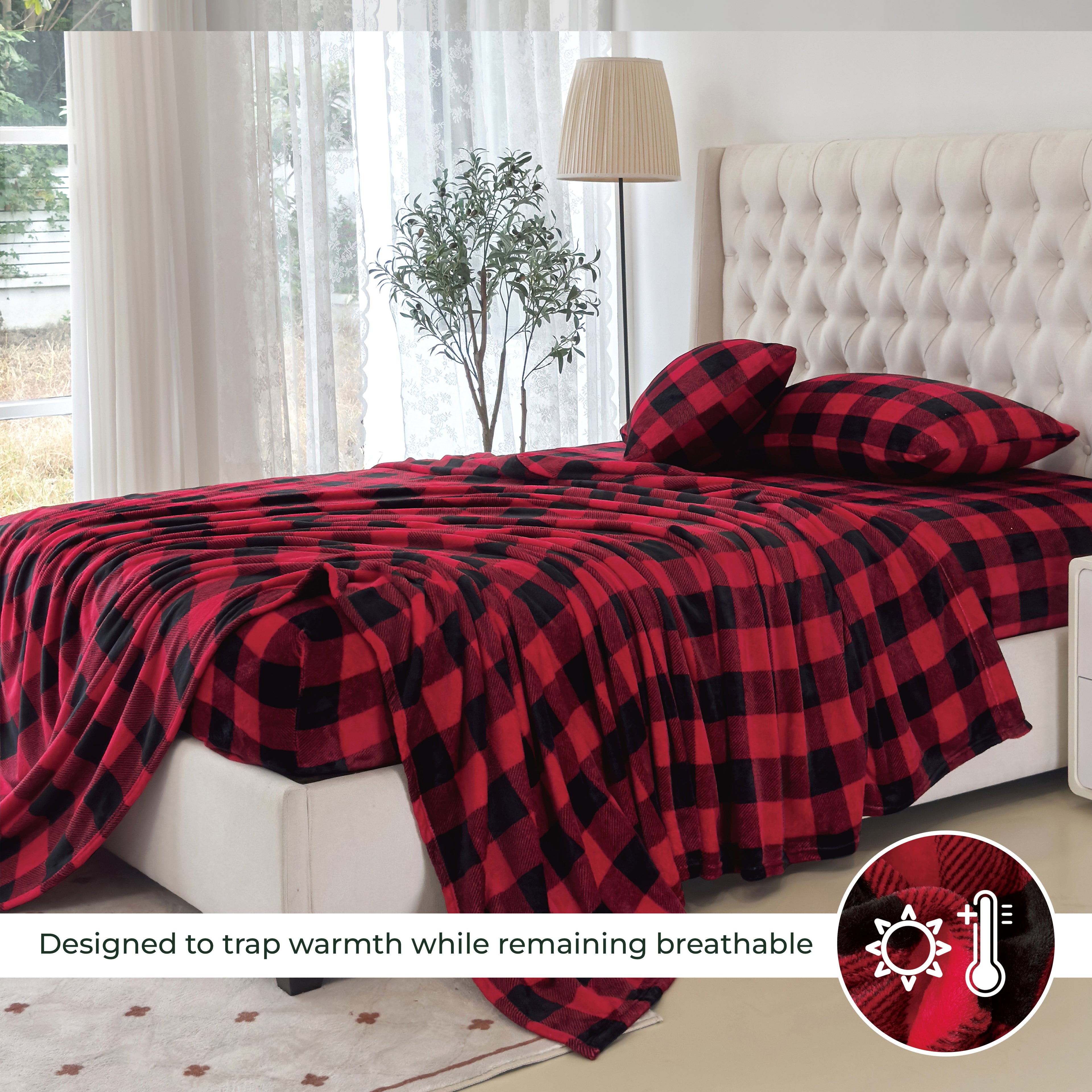 4-Piece Velvet Plush Flannel Sheet Set