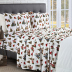 4-Piece Holiday Christmas Velvet Plush Flannel Sheet Set