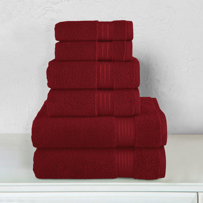 Elegant Comfort 6-Piece Turkish Cotton Towel Set, 2 Washcloths, 2 Hand Towels and 2 Bath Towels