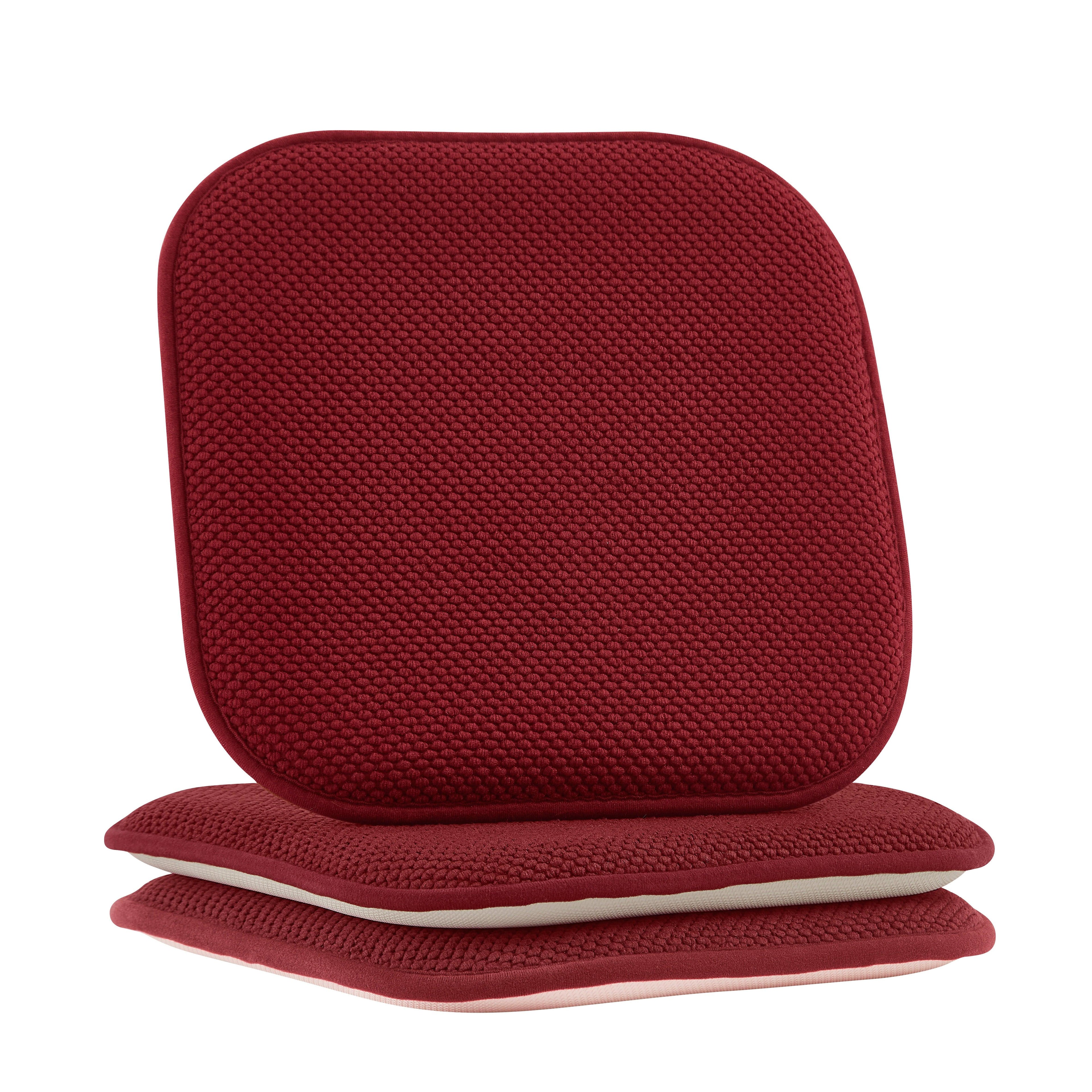 2-Pack Textured Chair Cushion Covers - Skid-Proof Rubber Backing