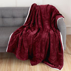 Reversible Sherpa Throw Blanket - Sherpa Back Throw Blanket