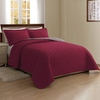 3-Piece Majestic Quilted Reversible Bedspread Coverlet Set