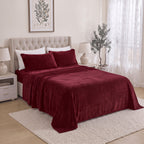 4-Piece Velvet Plush Flannel Sheet Set