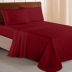 Essential 4-Piece 3-Line Embroidery Sheet Set, Soft as a Hotel Premium Quality,  Moody Shades