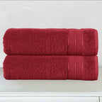2-Pack Turkish Cotton Three Line Popcorn Bath Towel Set, 27 x 54 inch