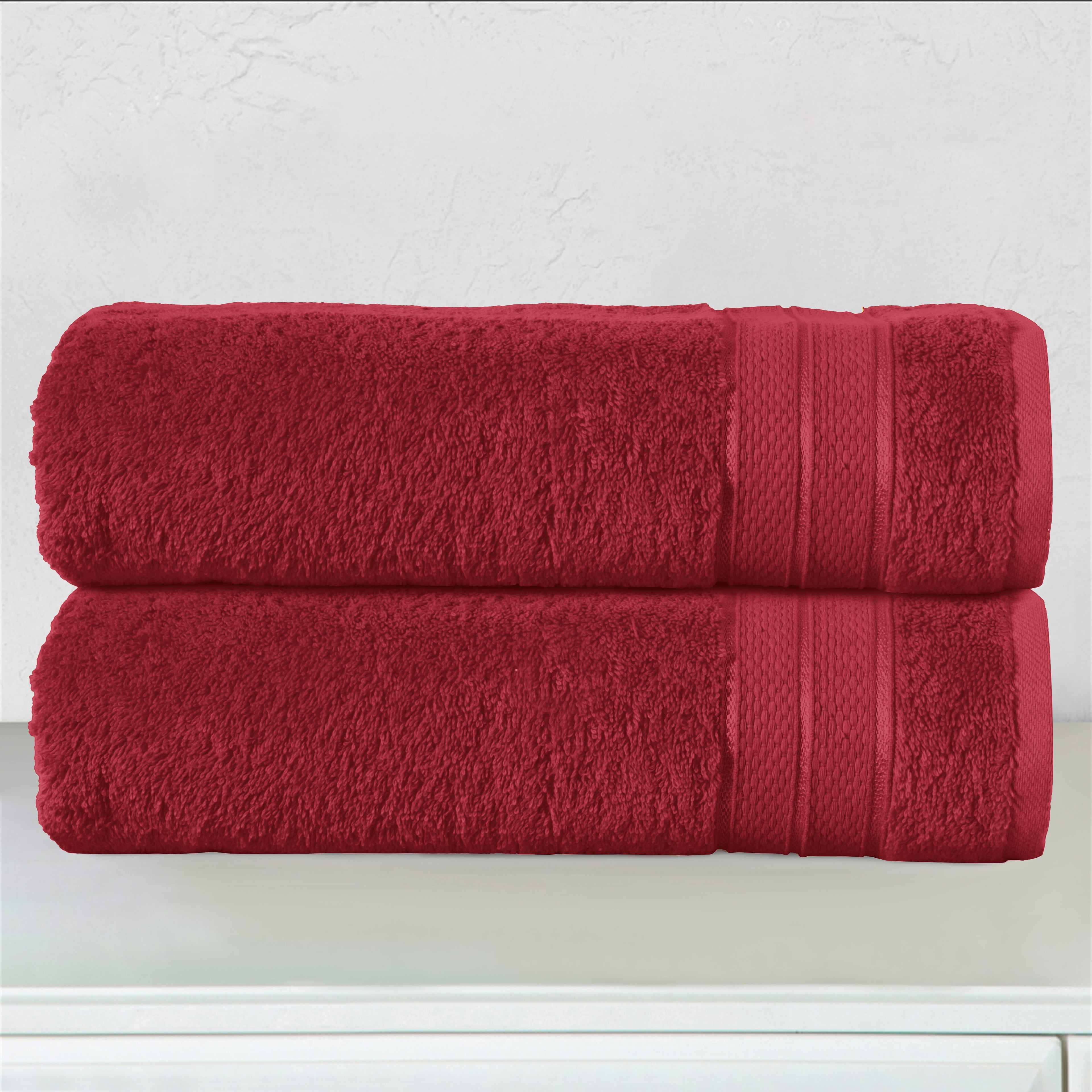 2-Pack Turkish Cotton Three Line Popcorn Bath Towel Set, 27 x 54 inch
