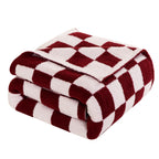 50" x 70"  Ultra Soft Checkered Knitted Throw Blanket
