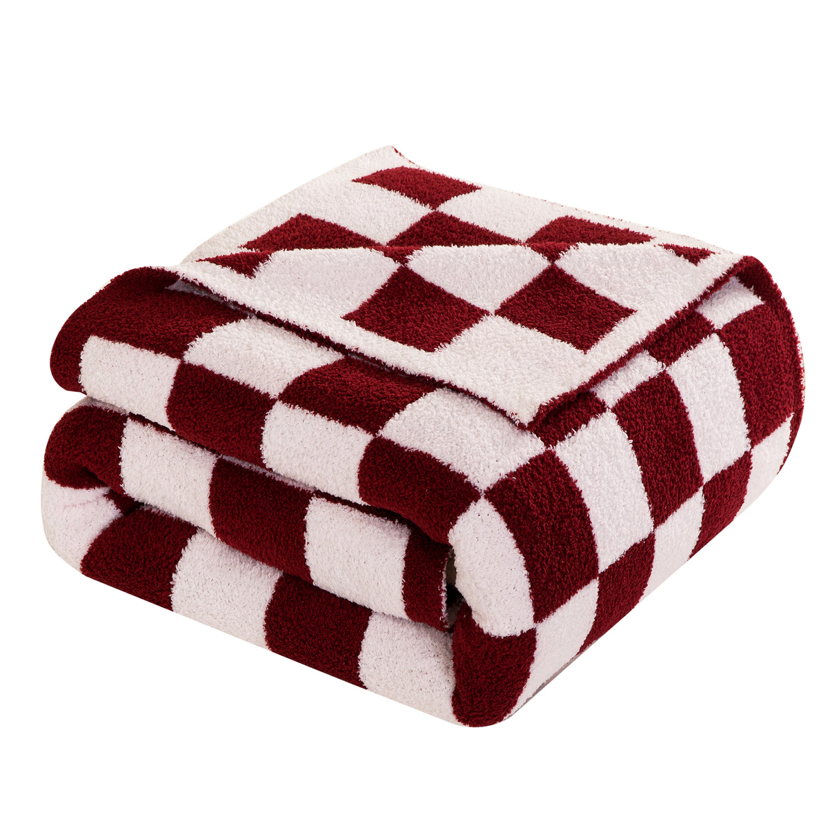 50" x 70"  Ultra Soft Checkered Knitted Throw Blanket