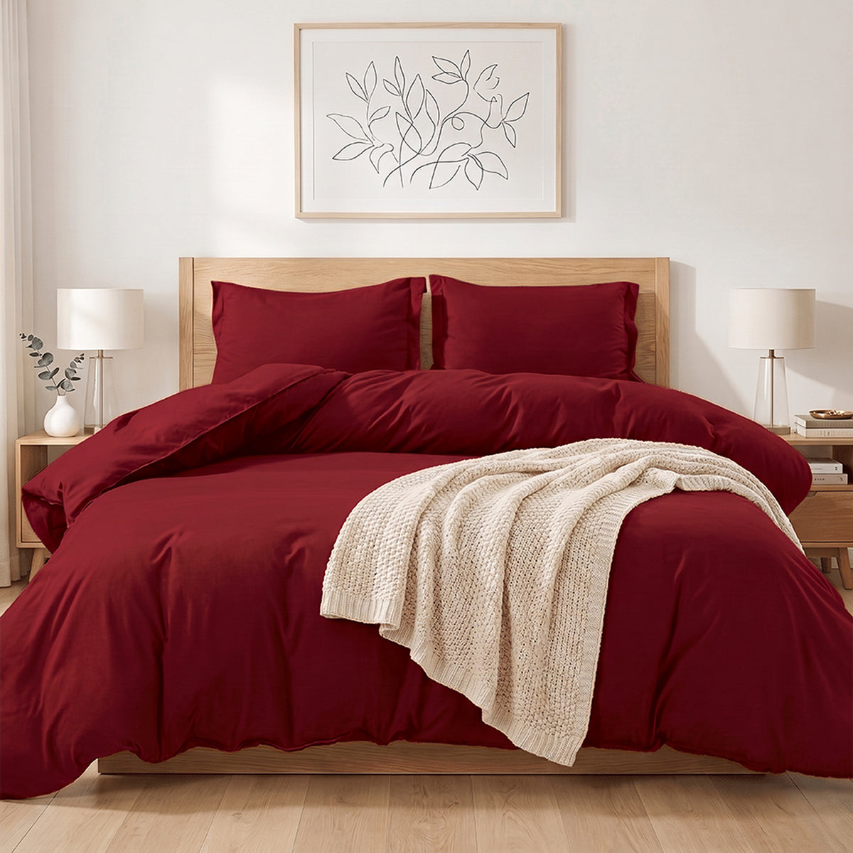 Essential 3-Piece Solid Duvet Cover Set