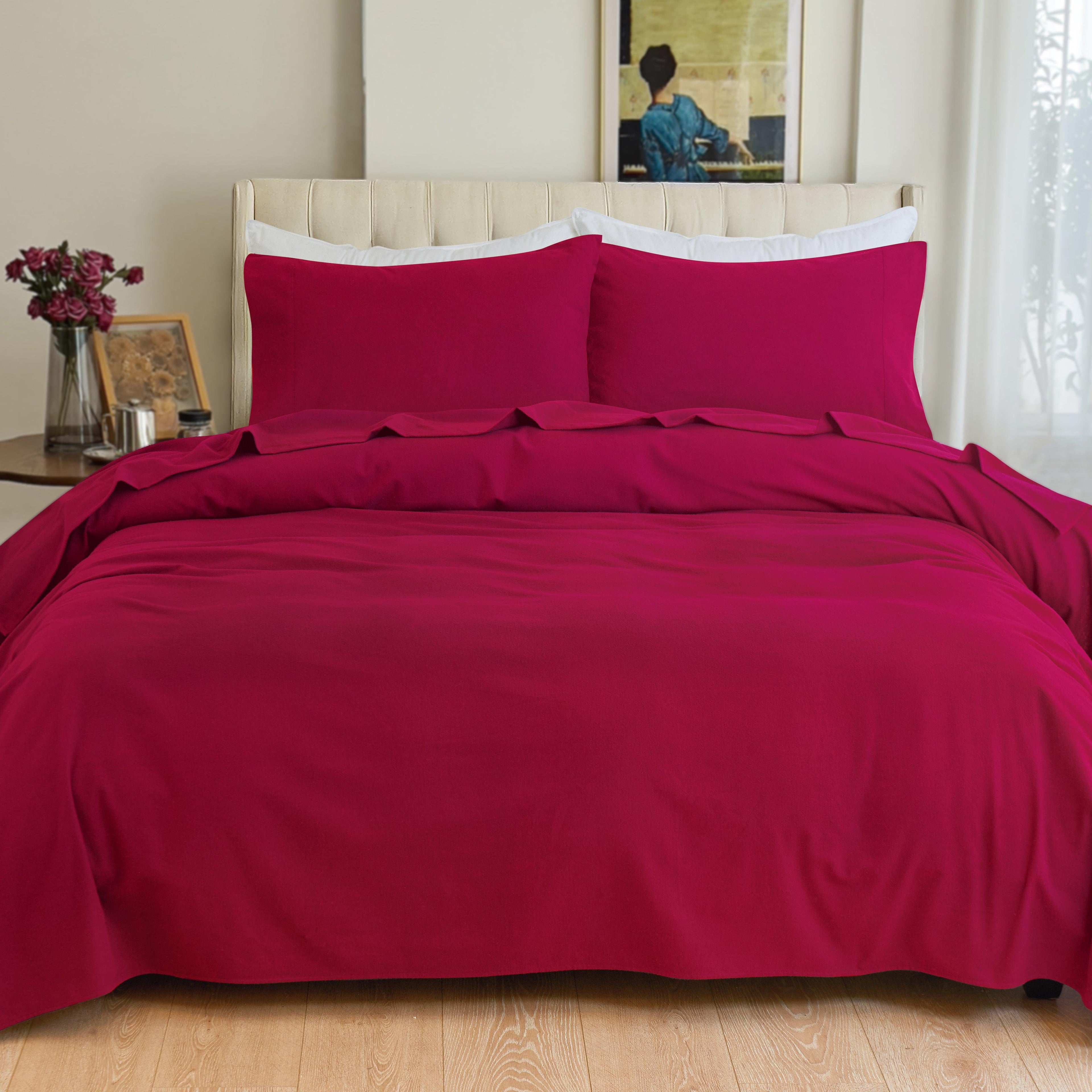 4-Piece Cotton Flannel Sheet Set - 100% Turkish Cotton