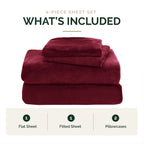 4-Piece Velvet Plush Flannel Sheet Set