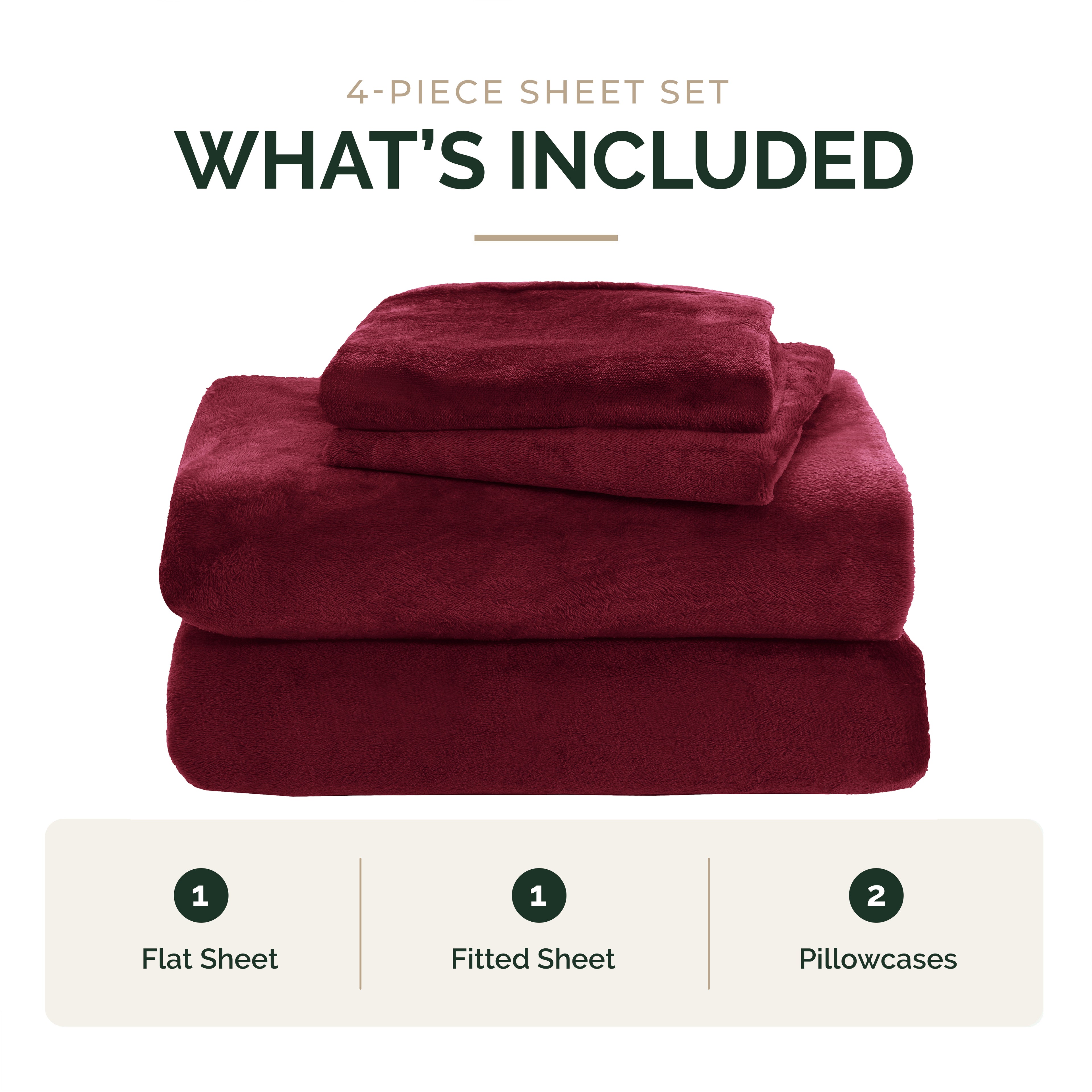 4-Piece Velvet Plush Flannel Sheet Set