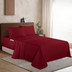 Extra deep 18-24 Inch Pocket 3 Line Embroidery, 4-Piece Sheet Set, Moody Shades