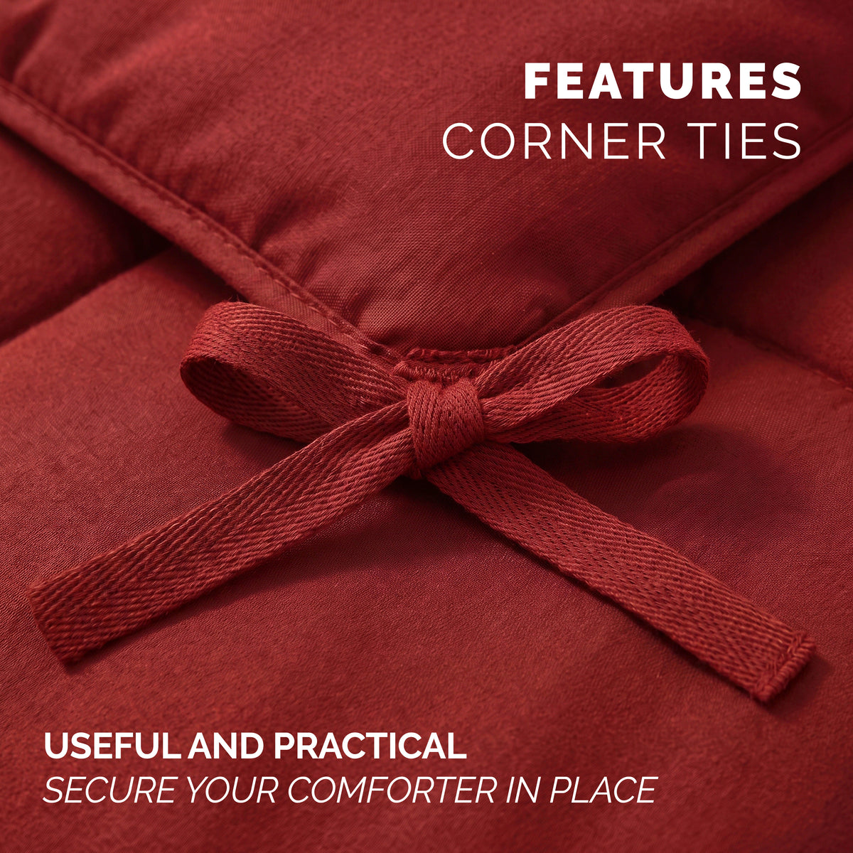 Pinch Pleated Pintuck Pattern, 3-Piece Duvet Cover Set - Features Corner Ties