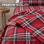 6-Piece Plaid Pattern Bed Sheet Set - Soft as a Hotel Premium Quality