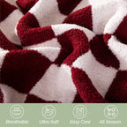 50" x 70"  Ultra Soft Checkered Knitted Throw Blanket