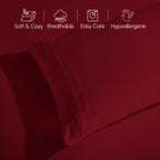 Essential 6-Piece 3-Line Embroidery Sheet Set, Soft as a Hotel Premium Quality,  Moody Shades