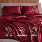 Fine 4-Piece Silky Satin Sheet Set, Moody Shades