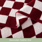 50" x 70"  Ultra Soft Checkered Knitted Throw Blanket