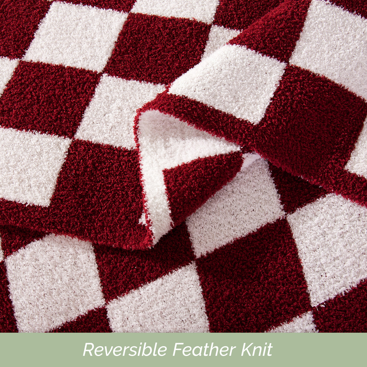 50" x 70"  Ultra Soft Checkered Knitted Throw Blanket