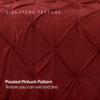 Pinch Pleated Pintuck Pattern, 3-Piece Duvet Cover Set - Features Corner Ties