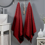 2-Pack Premium Turkish Cotton Corduroy Stripe Bath Towel Set, 27 x 54 inch
