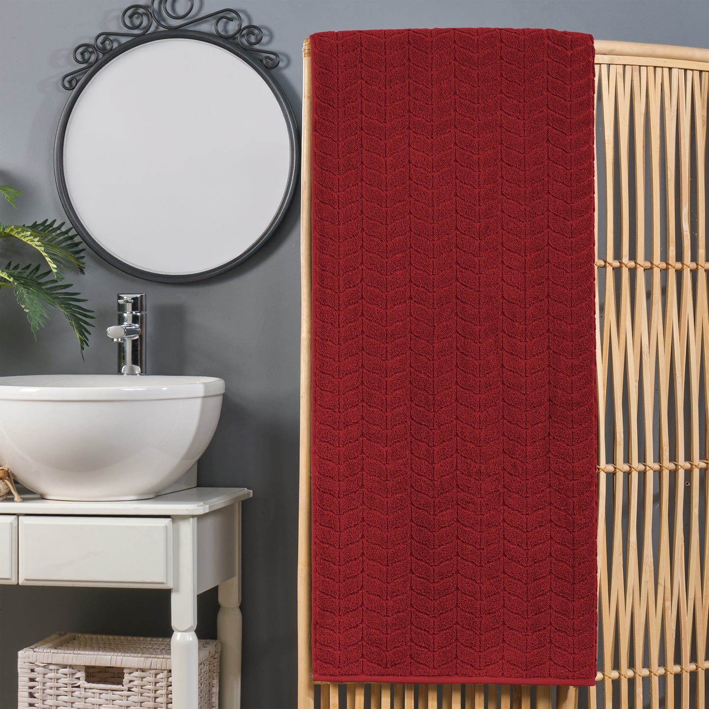 Elegant Comfort 1-Piece Premium Turkish Cotton Braided Oversized Bath Sheet Towel 40 x 80 Inch