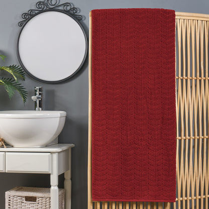 Elegant Comfort 1-Piece Premium Turkish Cotton Braided Oversized Bath Sheet Towel 40 x 80 Inch