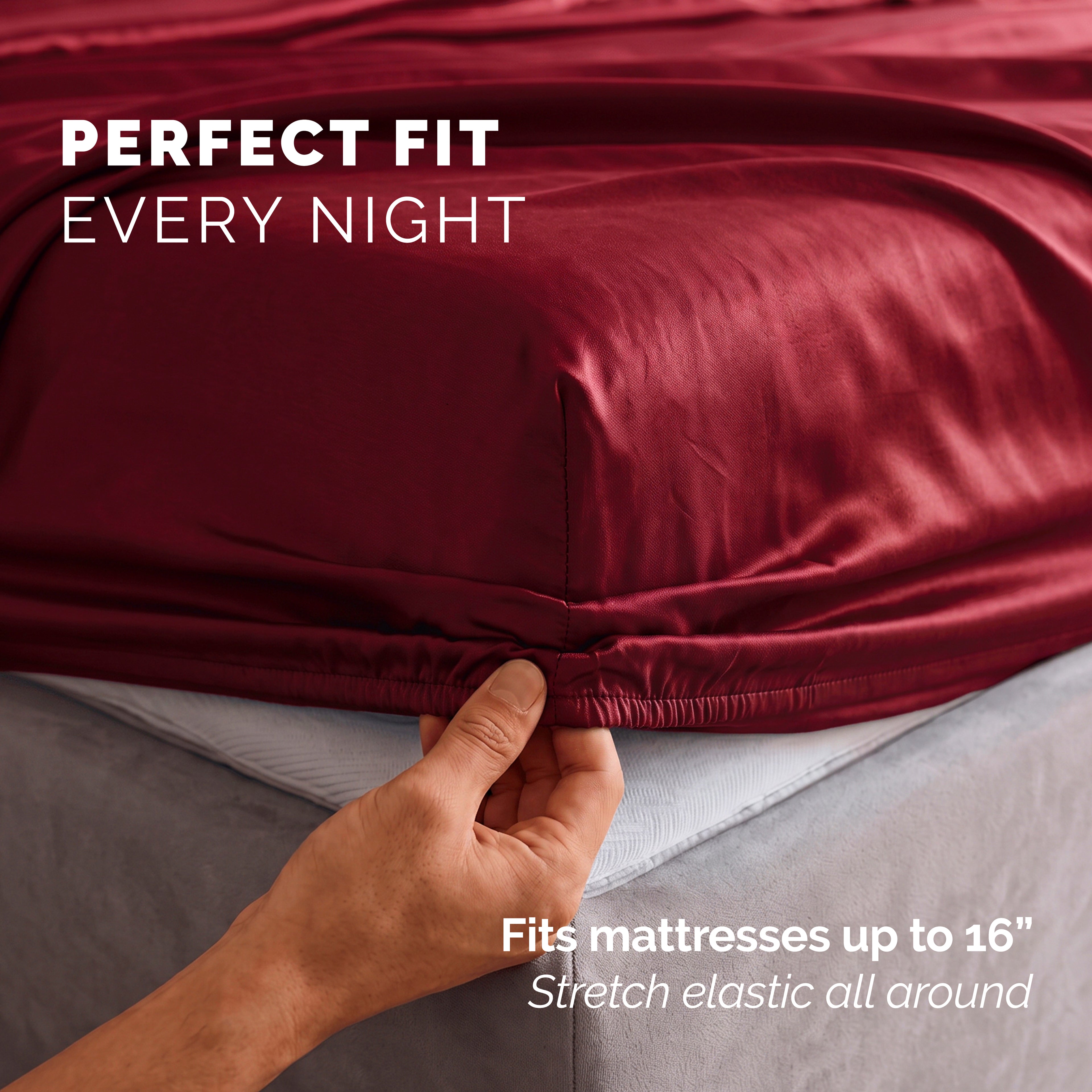Fine 4-Piece Silky Satin Sheet Set, Moody Shades