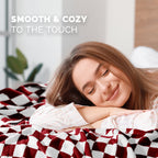 50" x 70"  Ultra Soft Checkered Knitted Throw Blanket