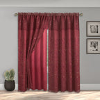 Set of 2 Lucia Curtain Panels - Attached Valance - 54" W x 84" L