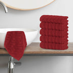 6-Pack Premium Turkish Cotton Braided Washcloths Set, 13 x 13 inch