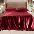 Fine 4-Piece Silky Satin Sheet Set, Moody Shades