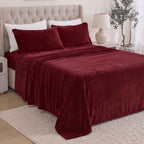 4-Piece Velvet Plush Flannel Sheet Set