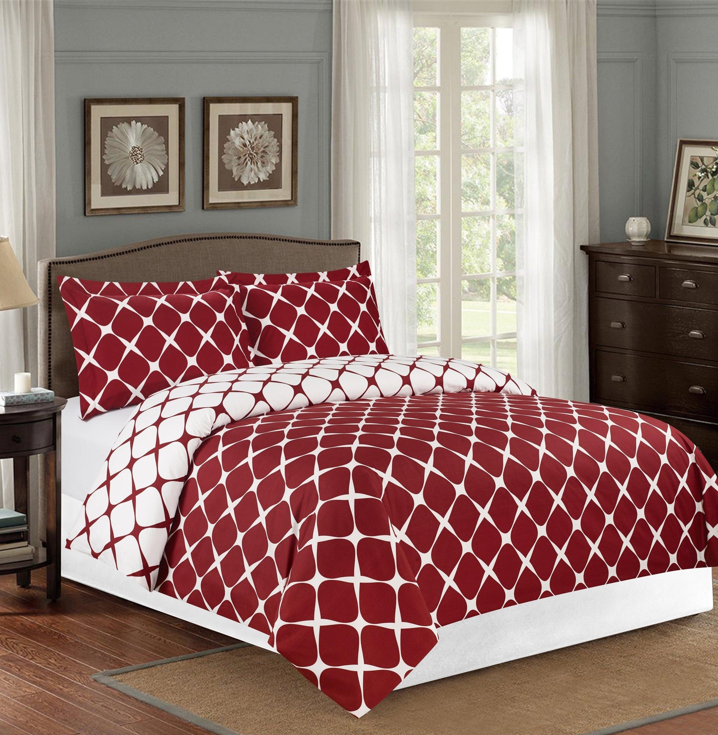 Elegant Comfort Bloomingdale Pattern, 3-Piece Duvet Cover Set