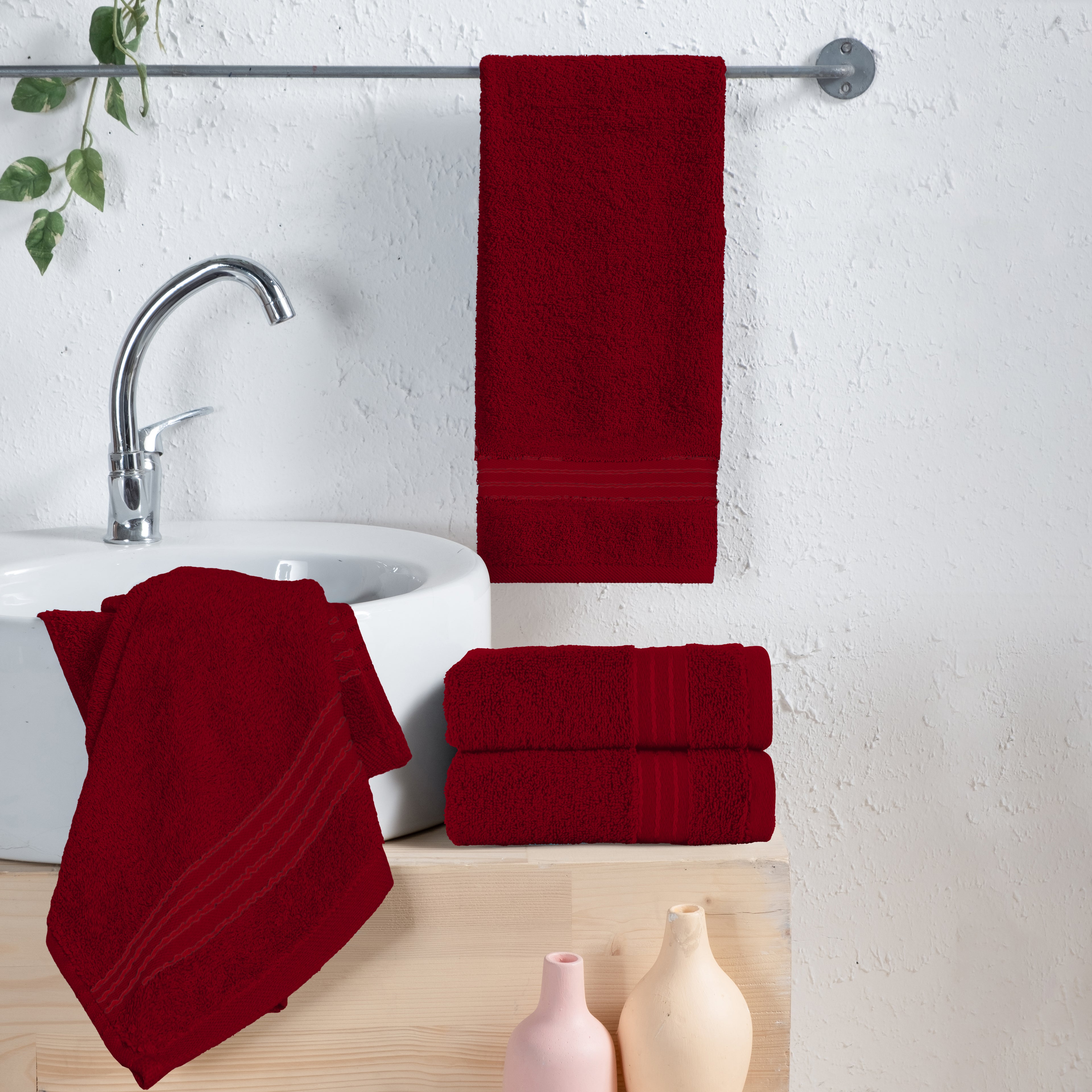4-Pack Premium Turkish Cotton Hand Towel Set, 16 x 28 inch