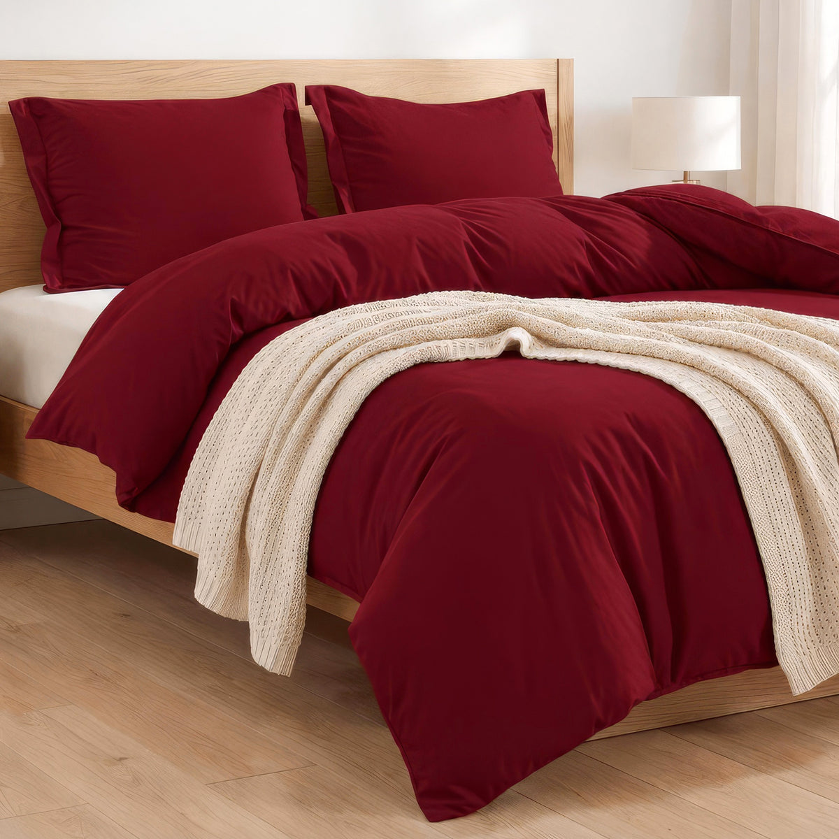 Essential 3-Piece Solid Duvet Cover Set