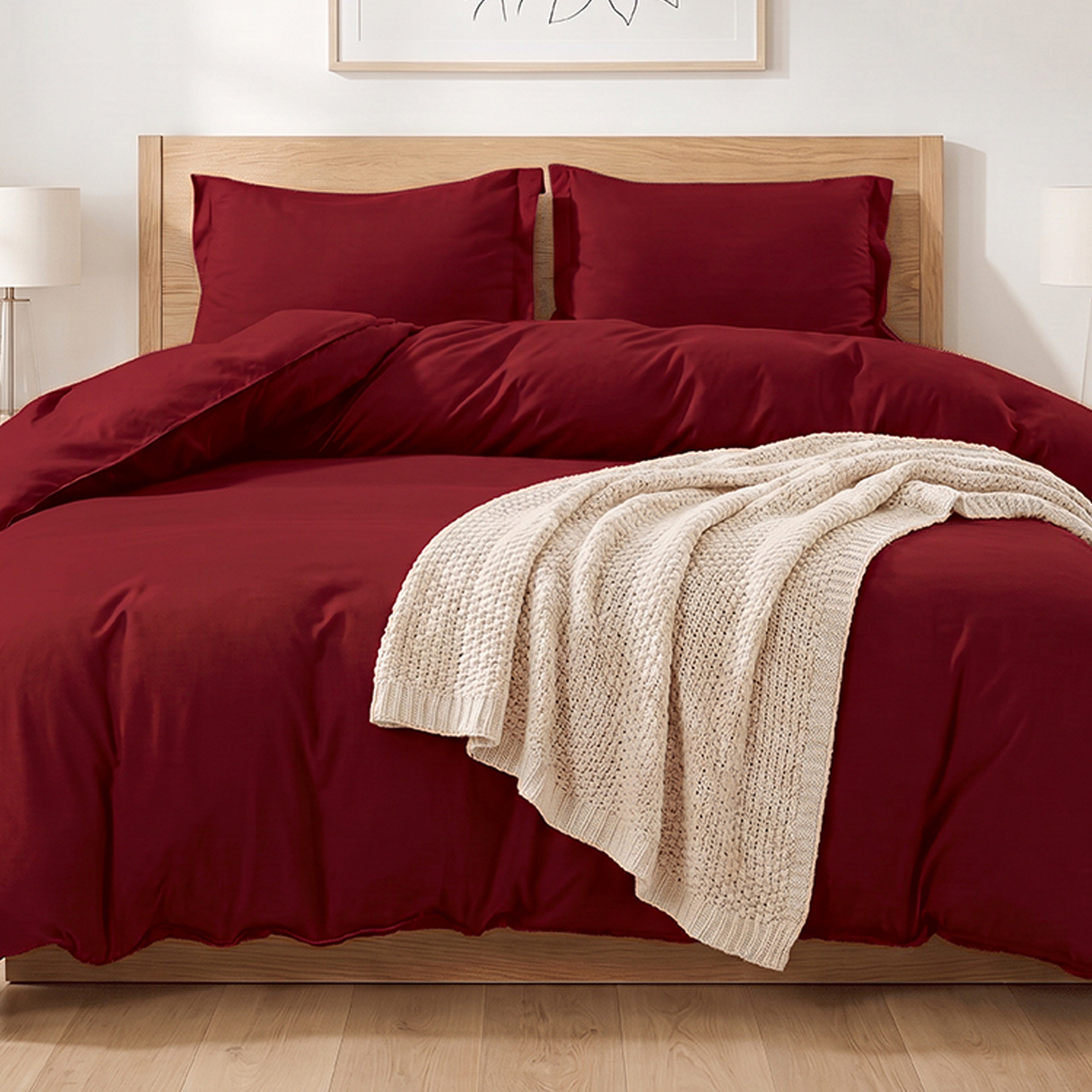 Essential 3-Piece Solid Duvet Cover Set