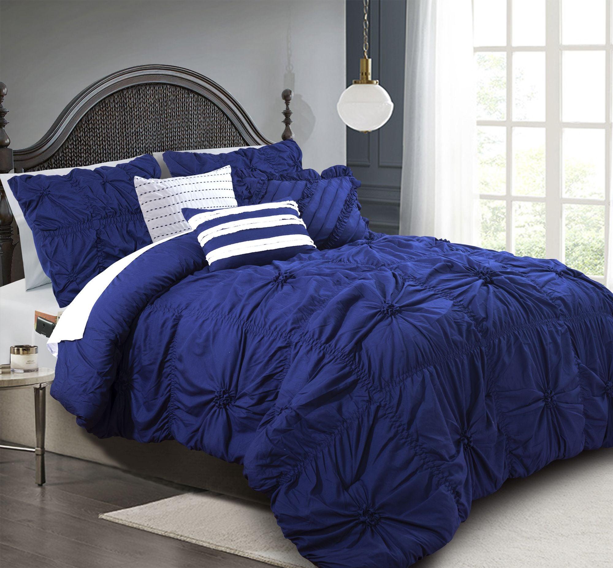 12-Piece Amy Oversized Comforter Set - Includes 6-Piece Sheet Set with Double Sided Storage Pockets