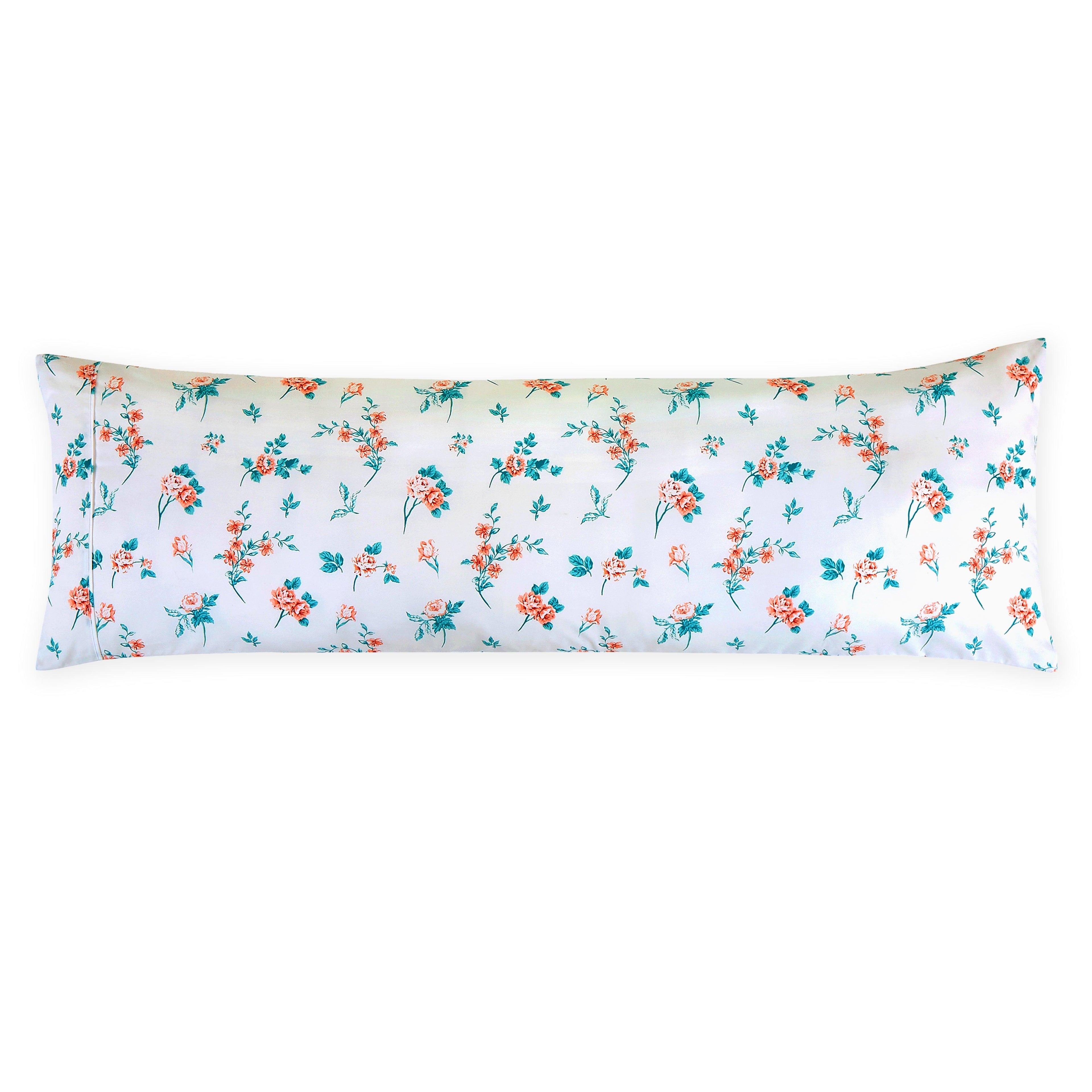 Set of 2 Floral and Stripe Pattern Pillowcases