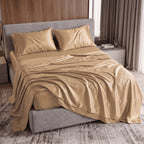 Fine 4-Piece Silky Satin Sheet Set, Bright Shades