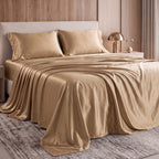 Fine 4-Piece Silky Satin Sheet Set, Bright Shades
