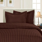 3-Piece Stripe Duvet Cover Set - Dobby Stripe Printed Pattern
