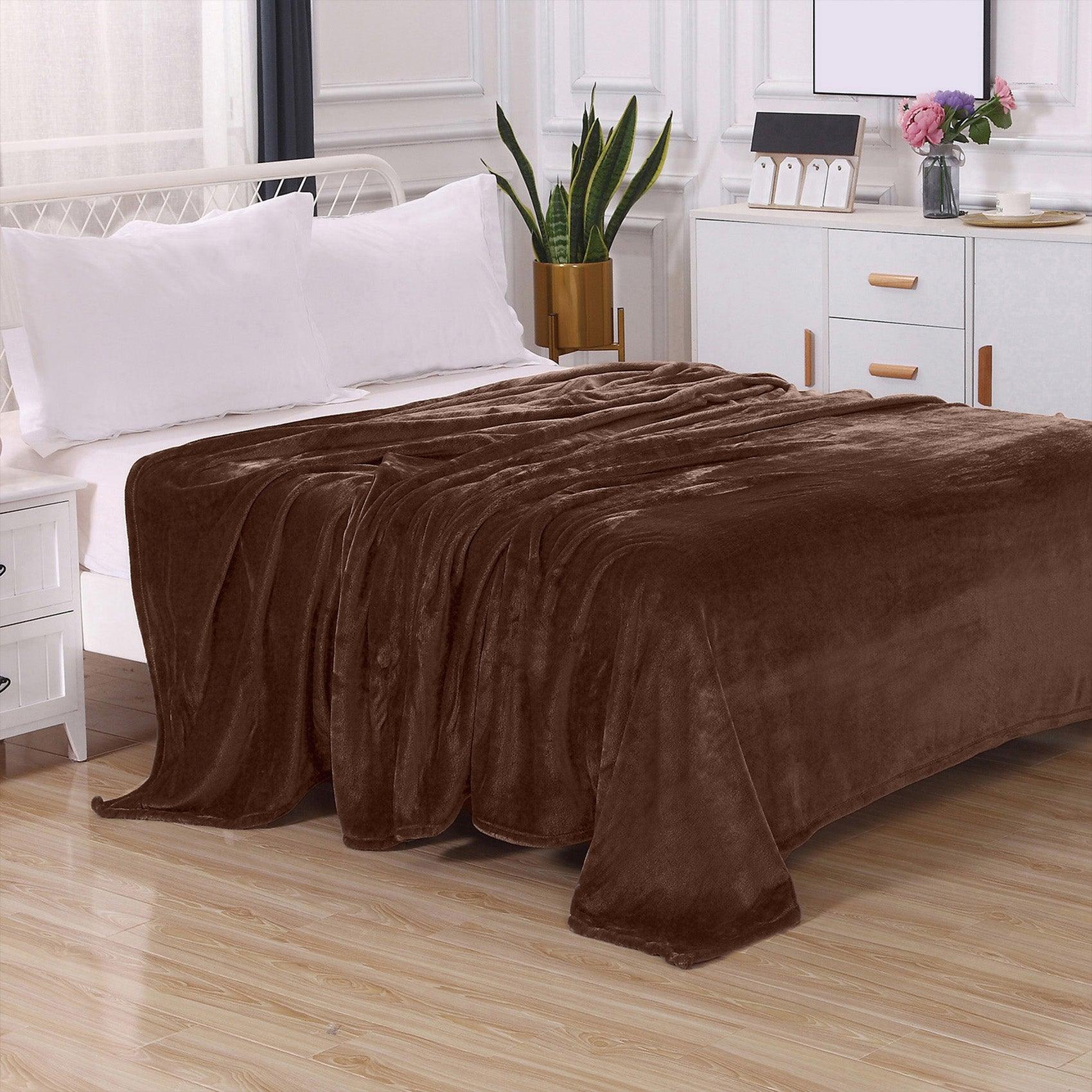 Velvet Plush Fleece Blanket Solid Color Design - Velour Blanket