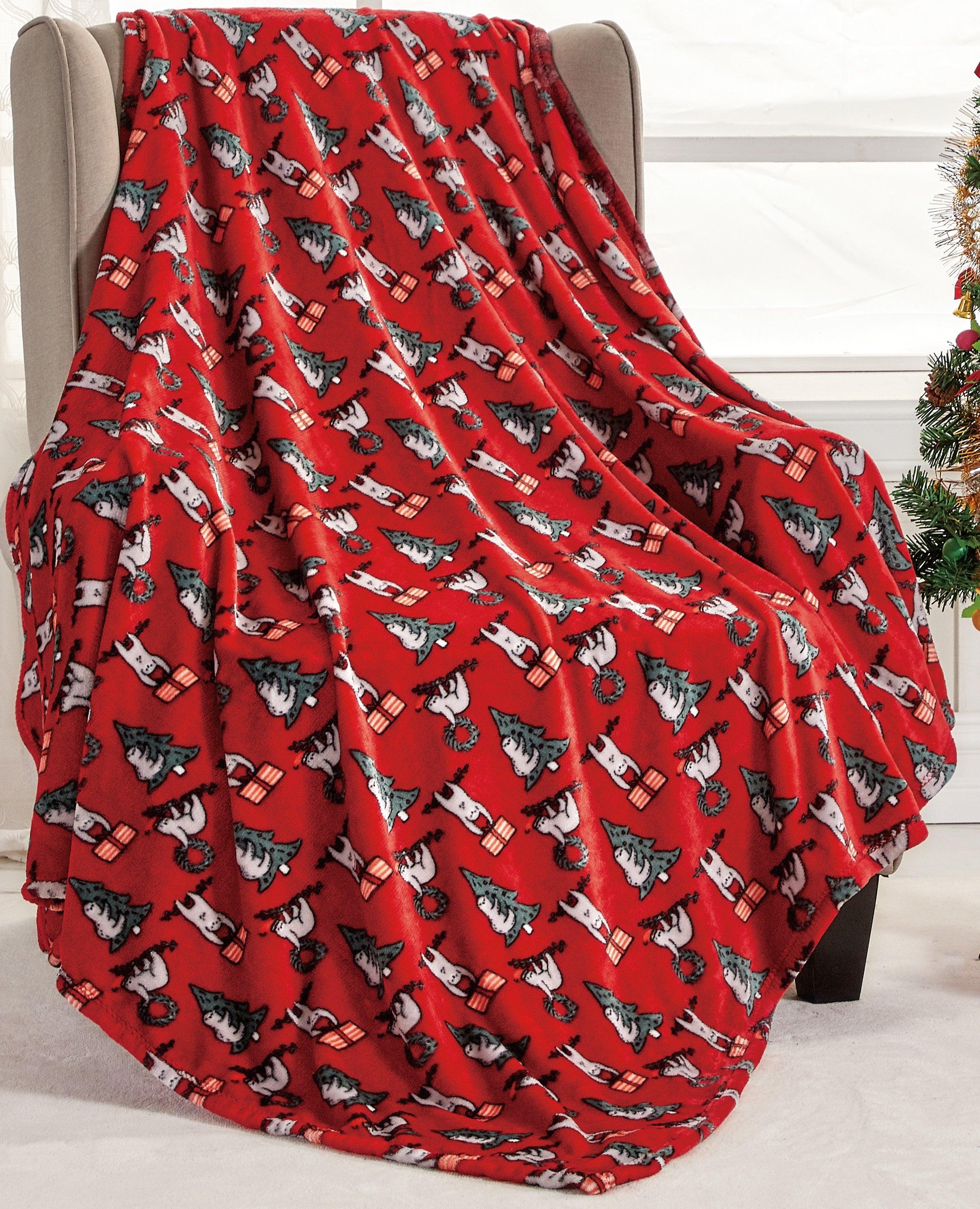 50" x 60" Holiday Velvet Plush Blanket Throw - 50 x 60 inches
