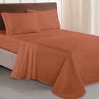 Essential 4-Piece 3-Line Embroidery Sheet Set, Soft as a Hotel Premium Quality,  Moody Shades
